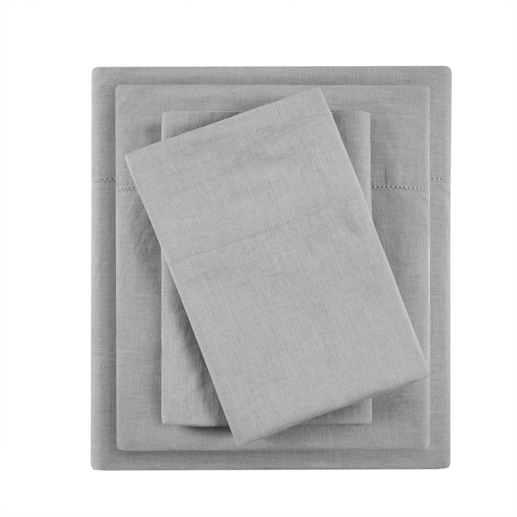 Ensemble de draps Madison Park en lin mélangé 4 pièces