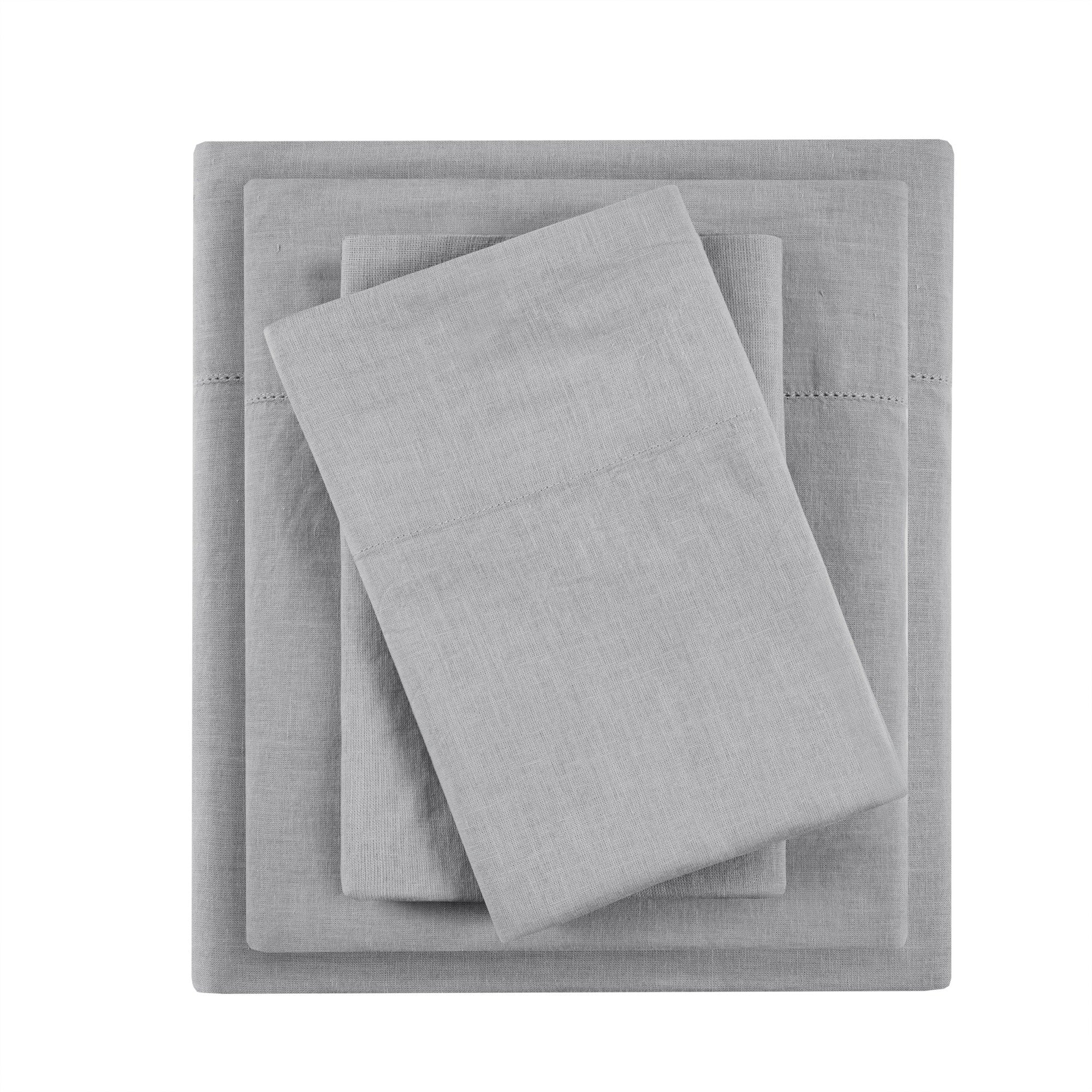 Ensemble de draps Madison Park en lin mélangé 4 pièces