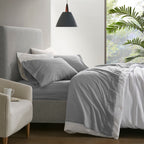 Ensemble de draps Madison Park en lin mélangé 4 pièces
