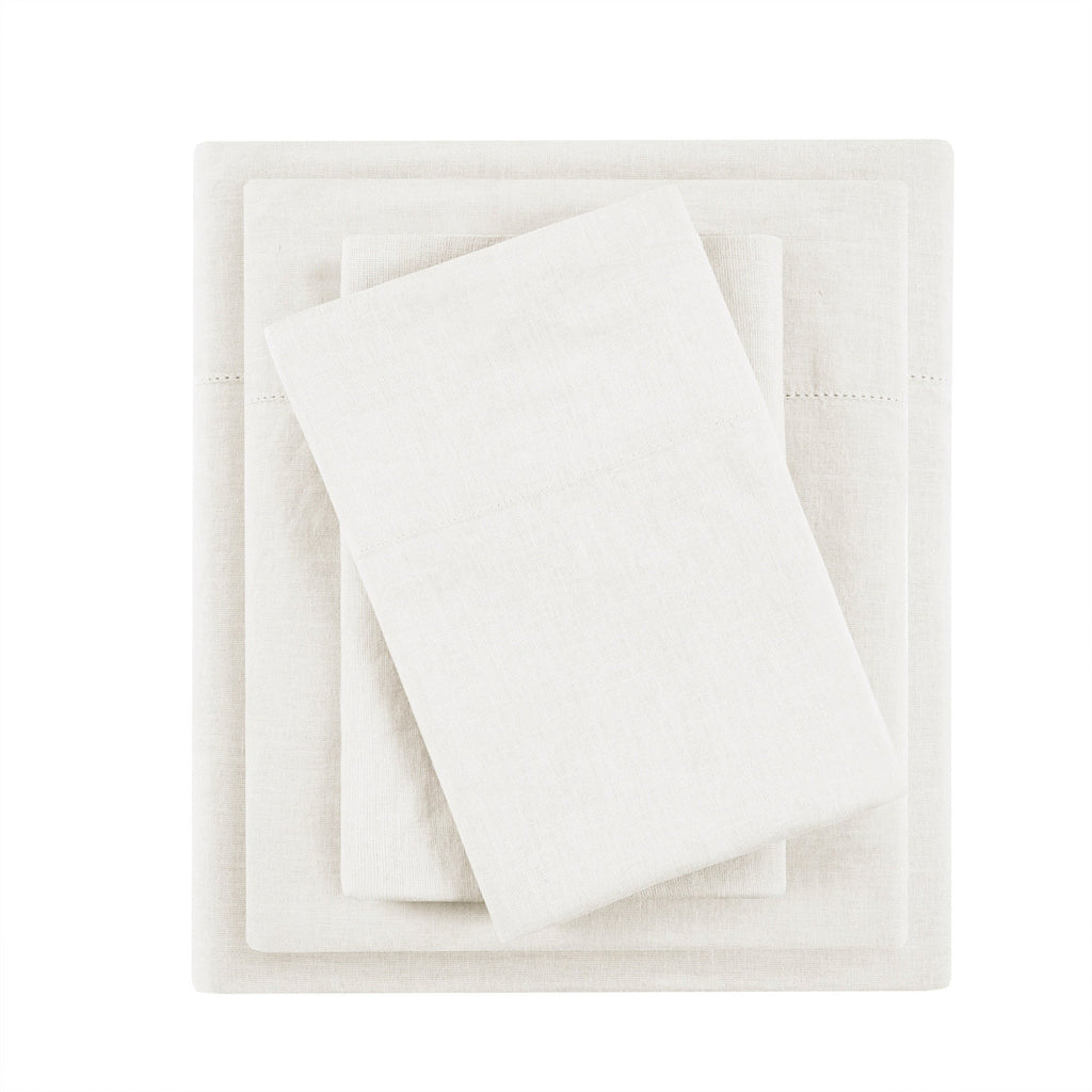 Ensemble de draps Madison Park en lin mélangé 4 pièces