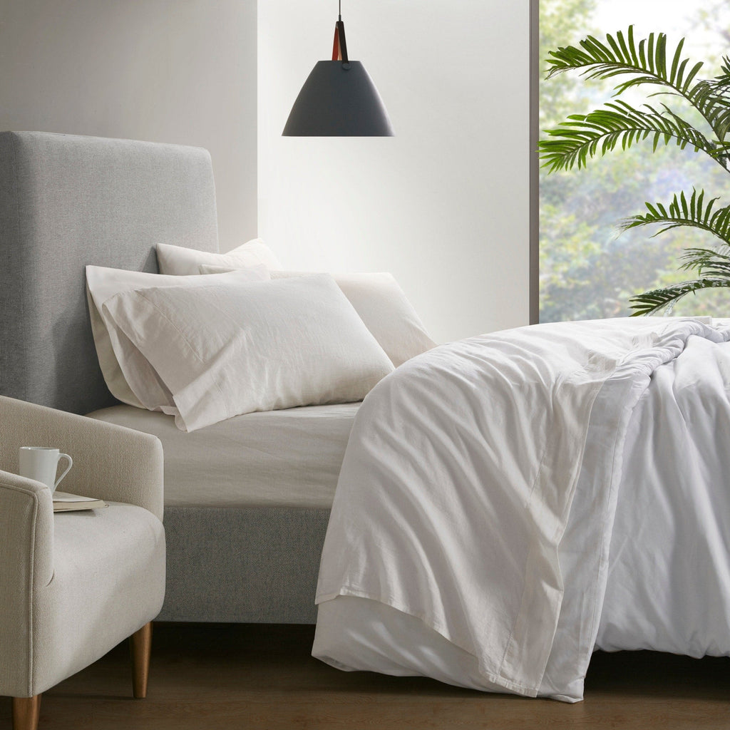 Ensemble de draps Madison Park en lin mélangé 4 pièces
