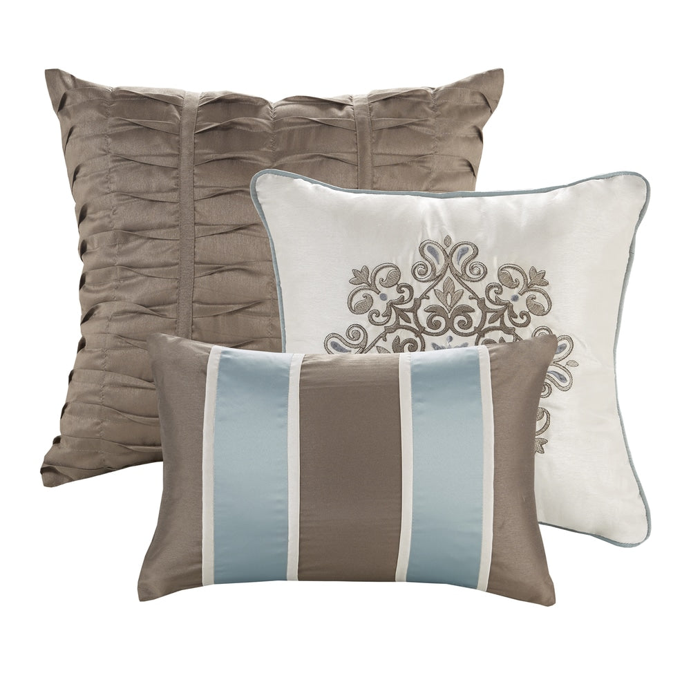 Ensemble de couette 7 pièces Madison Park Lorraine Blue Jacquard