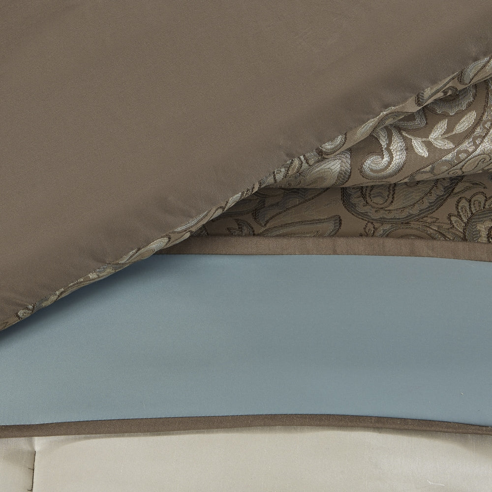 Ensemble de couette 7 pièces Madison Park Lorraine Blue Jacquard