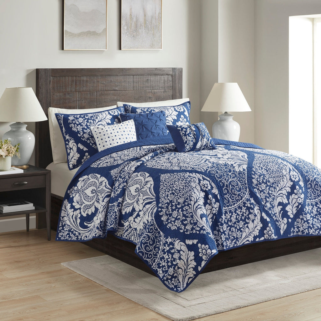 Madison Park Marcella Ensemble de couette 7 pièces en coton imprimé