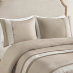 Madison Park Marla Ensemble de couette 7 pièces avec bordure en dentelle et coussins décoratifs