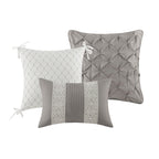 Madison Park Marla Ensemble de couette 7 pièces avec bordure en dentelle et coussins décoratifs