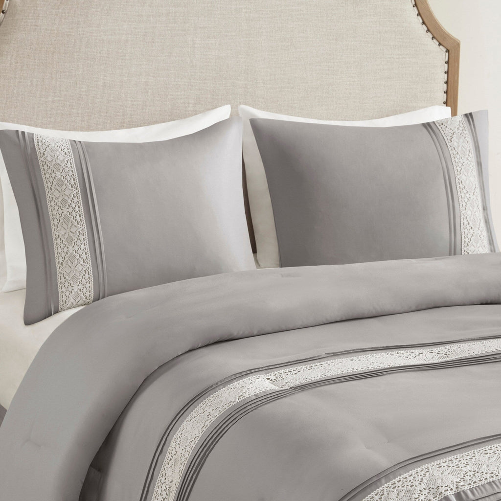 Madison Park Marla Ensemble de couette 7 pièces avec bordure en dentelle et coussins décoratifs