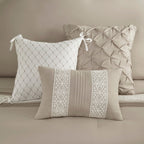 Madison Park Marla Ensemble de couette 7 pièces avec bordure en dentelle et coussins décoratifs