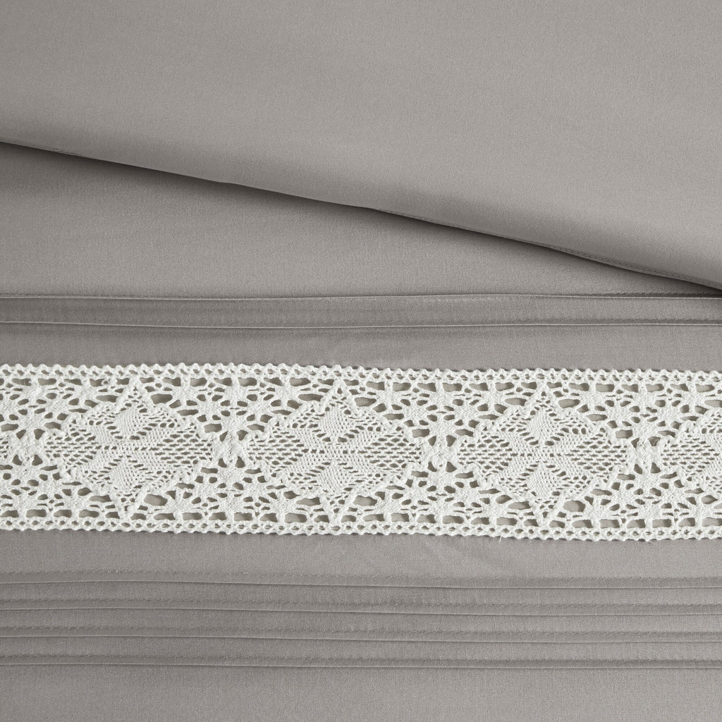 Madison Park Marla Ensemble de couette 7 pièces avec bordure en dentelle et coussins décoratifs