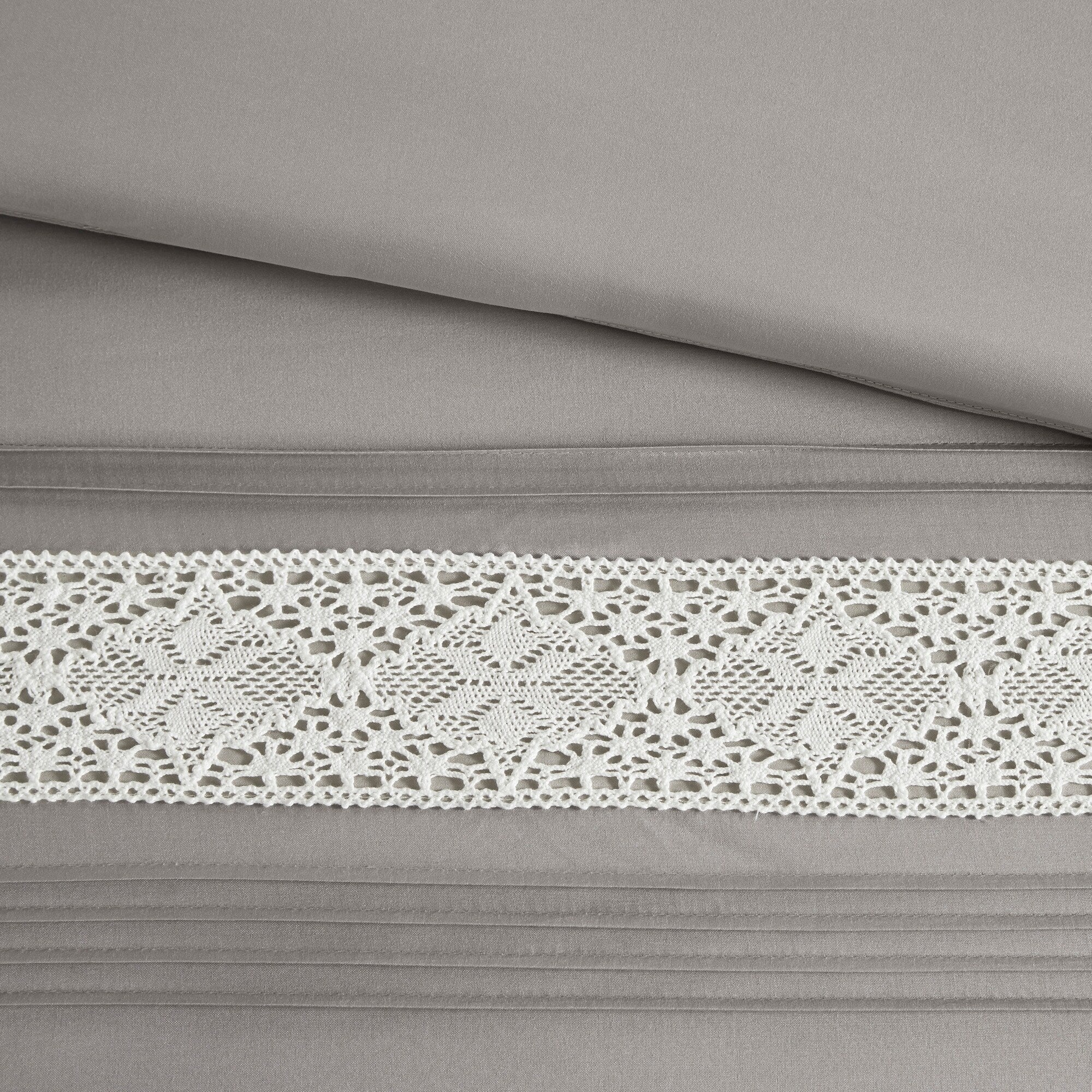 Madison Park Marla Ensemble de couette 7 pièces avec bordure en dentelle et coussins décoratifs