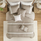 Madison Park Marla Ensemble de couette 7 pièces avec bordure en dentelle et coussins décoratifs