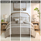 Madison Park Marla Ensemble de couette 7 pièces avec bordure en dentelle et coussins décoratifs