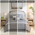 Madison Park Marla Ensemble de couette 7 pièces avec bordure en dentelle et coussins décoratifs