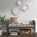 Ensemble de 3 décorations murales en bois sculpté à motif floral blanc vieilli Madison Park Medallion Trio