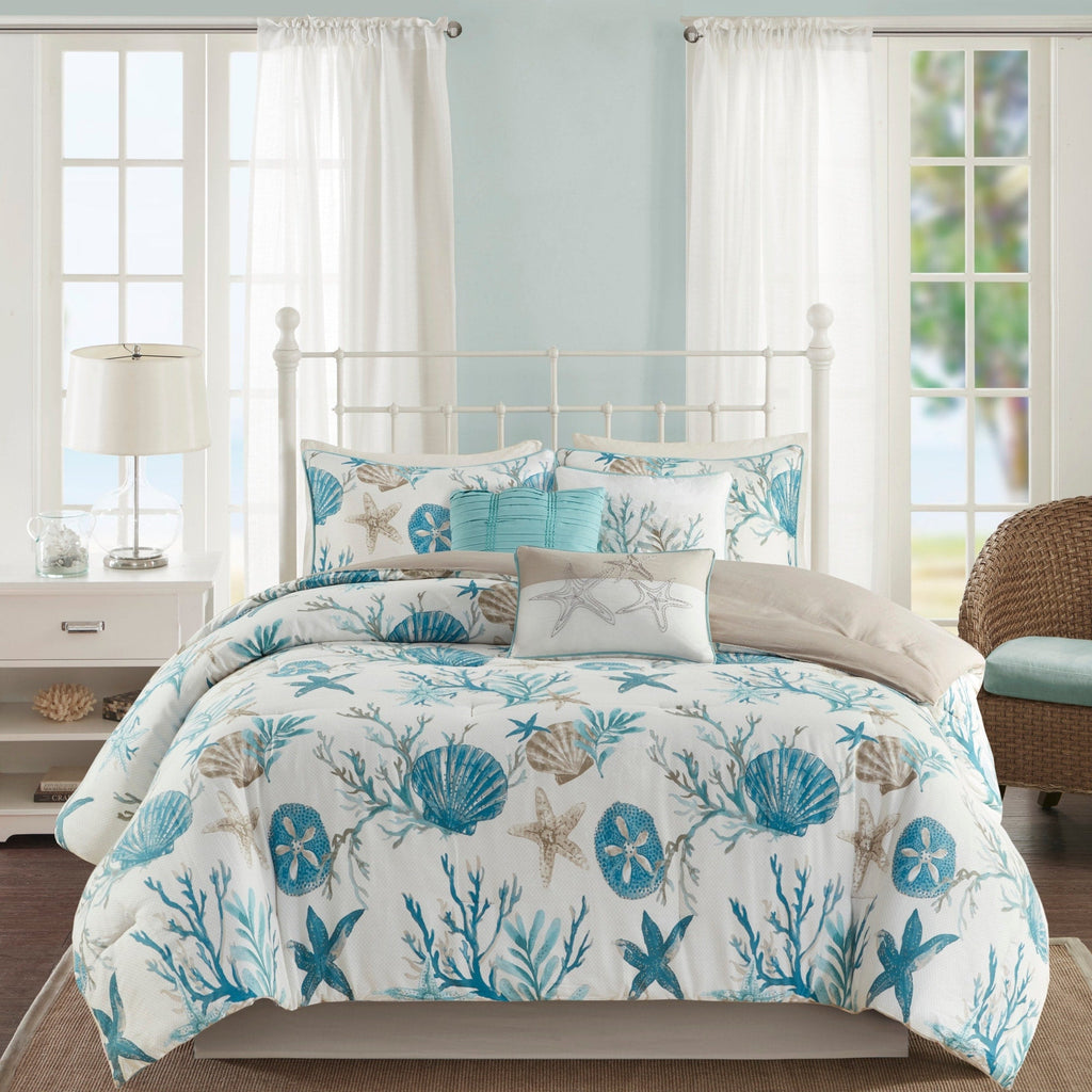 Ensemble de couette en satin de coton Madison Park Pacific Grove 7 pièces
