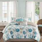 Ensemble de couette en satin de coton Madison Park Pacific Grove 7 pièces