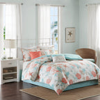 Ensemble de couette en satin de coton Madison Park Pacific Grove 7 pièces