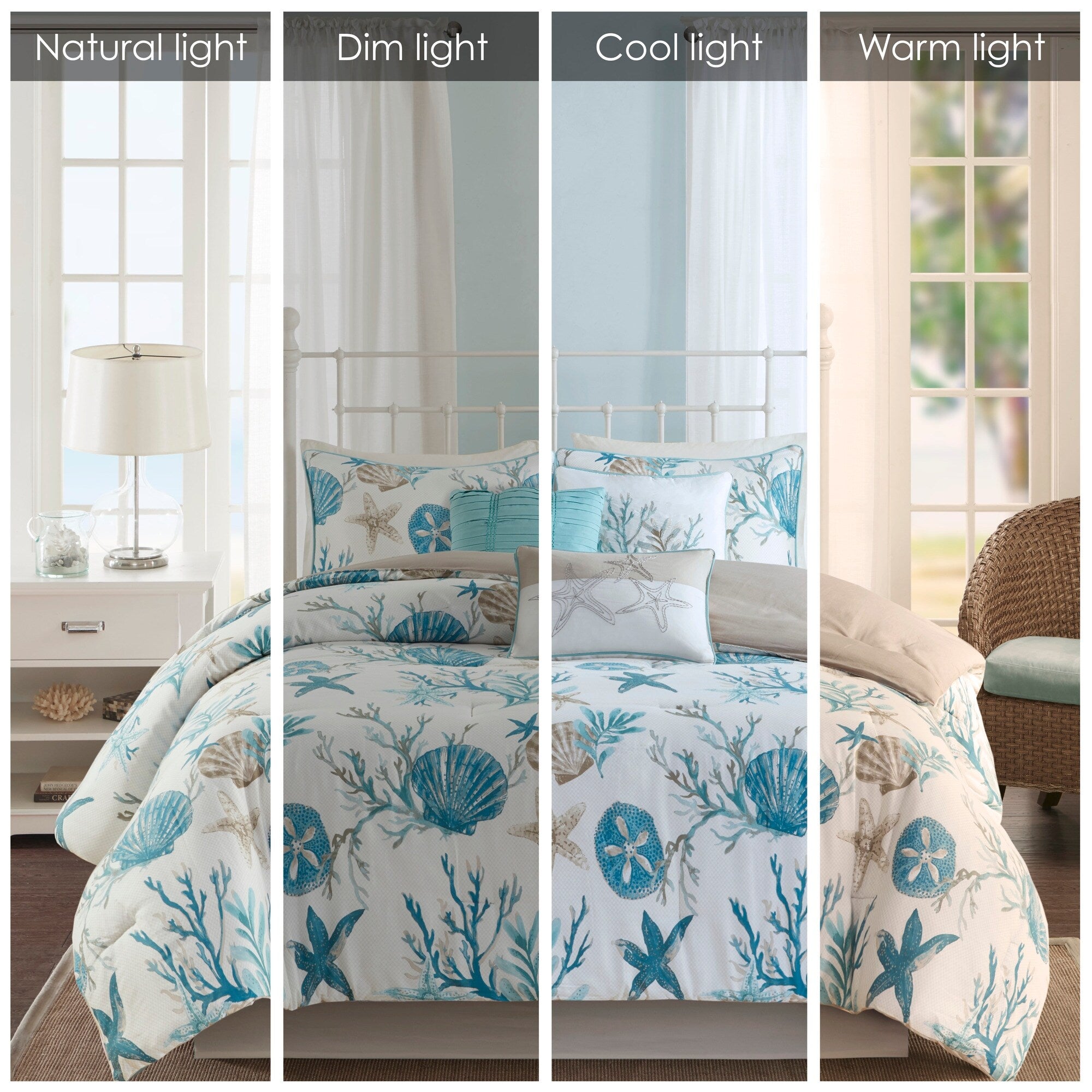Ensemble de couette en satin de coton Madison Park Pacific Grove 7 pièces