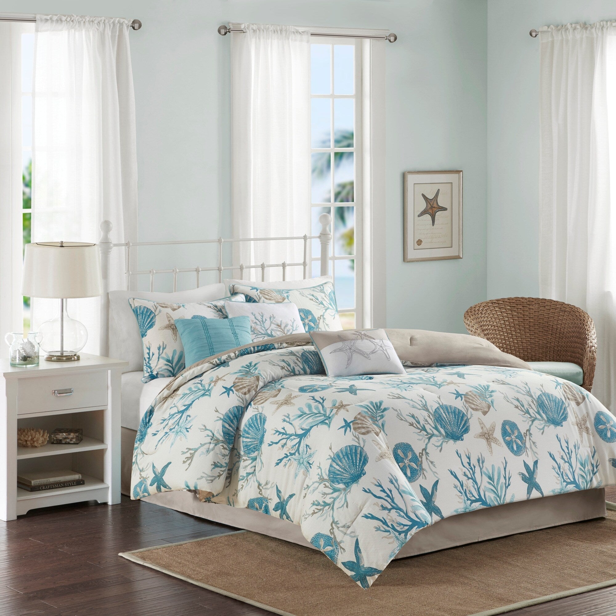 Ensemble de couette en satin de coton Madison Park Pacific Grove 7 pièces