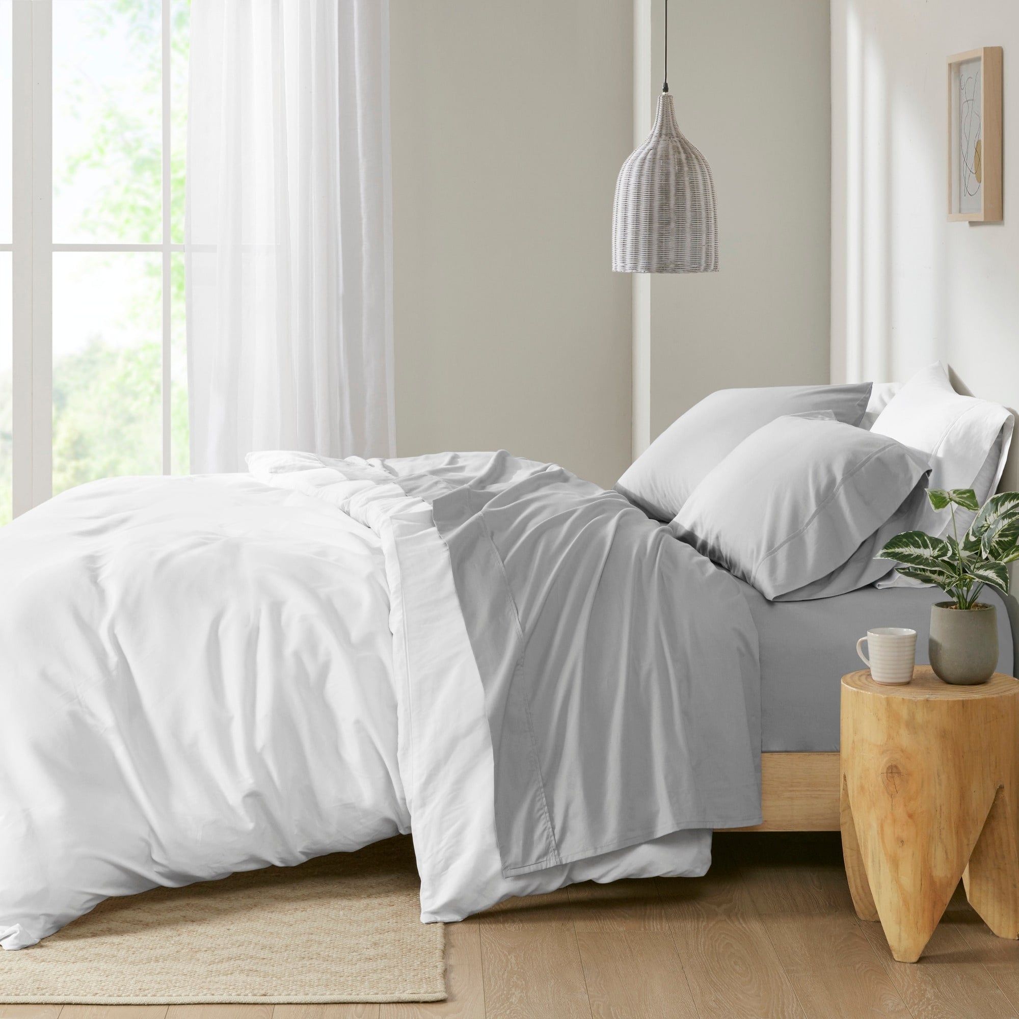Parure de draps Madison Park en percale de coton 200 fils au pouce carré