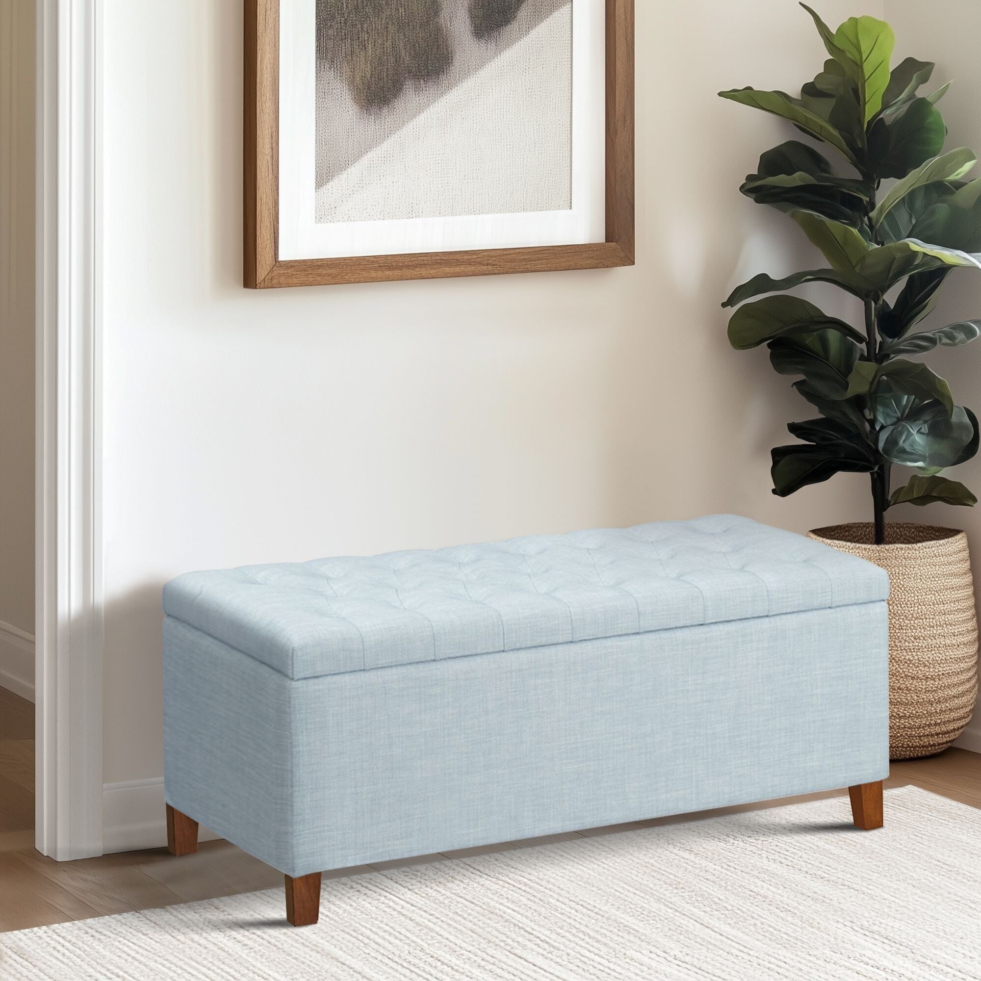 Madison Park Sasha Tufted Top Upholstered Storage Bench