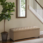 Banc de rangement rembourré à plateau capitonné Sasha de Madison Park
