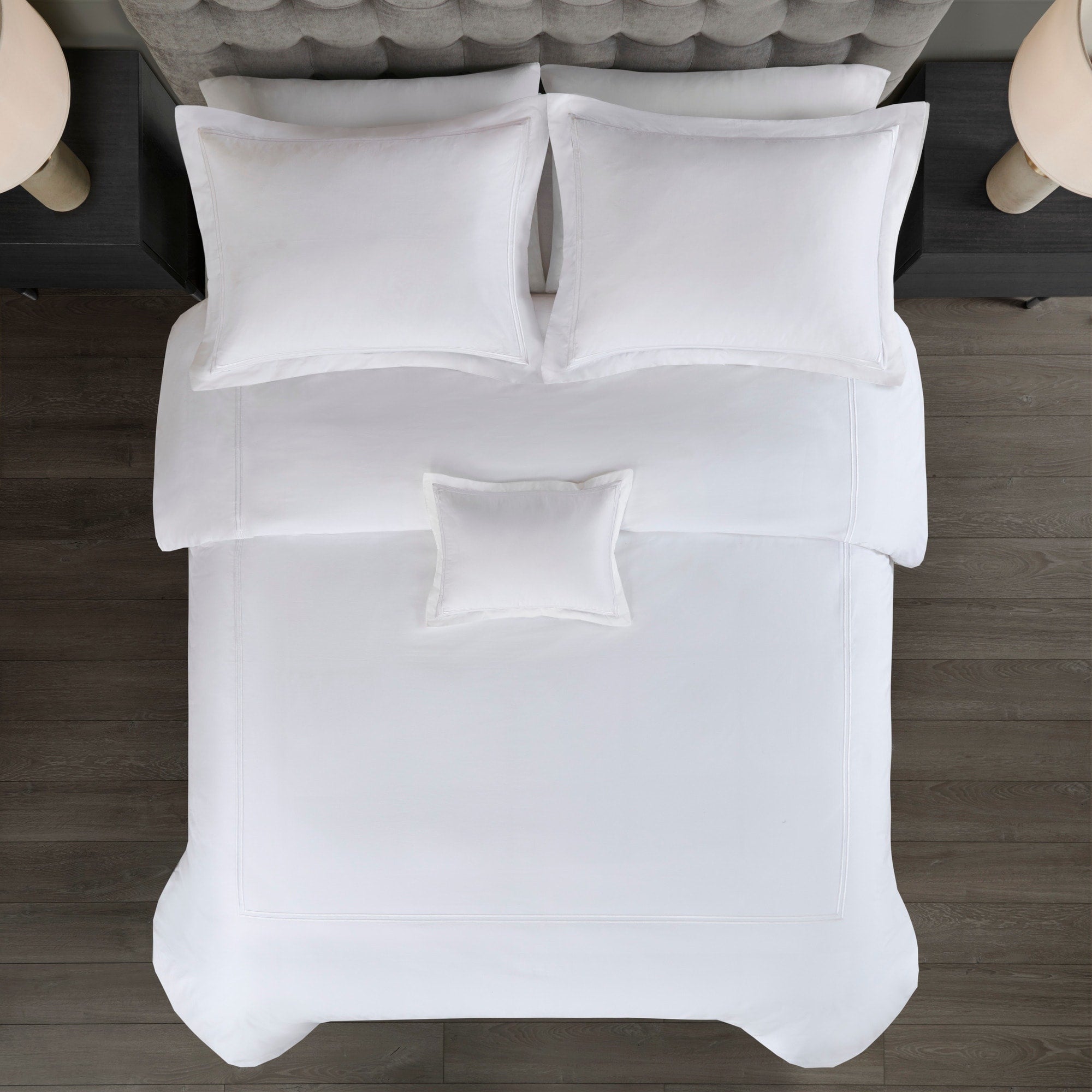 Parure de lit Madison Park Signature 500 fils au pouce carré, 100 % satin de coton brodé, collection de luxe