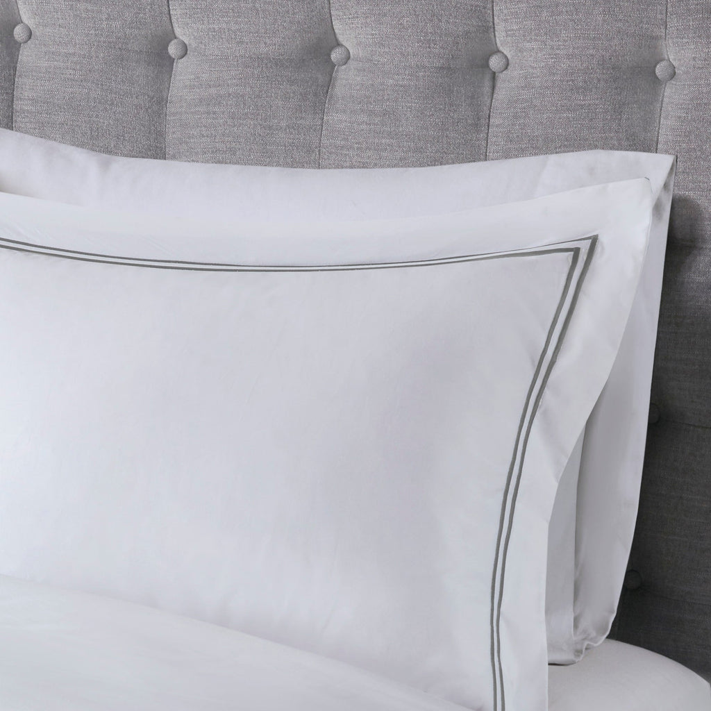 Parure de lit Madison Park Signature 500 fils au pouce carré, 100 % satin de coton brodé, collection de luxe