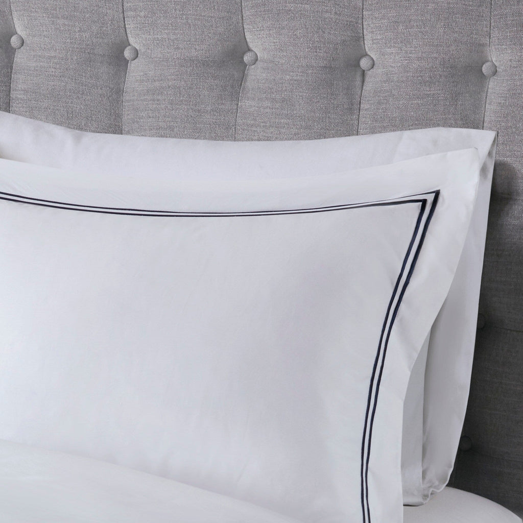 Parure de lit Madison Park Signature 500 fils au pouce carré, 100 % satin de coton brodé, collection de luxe
