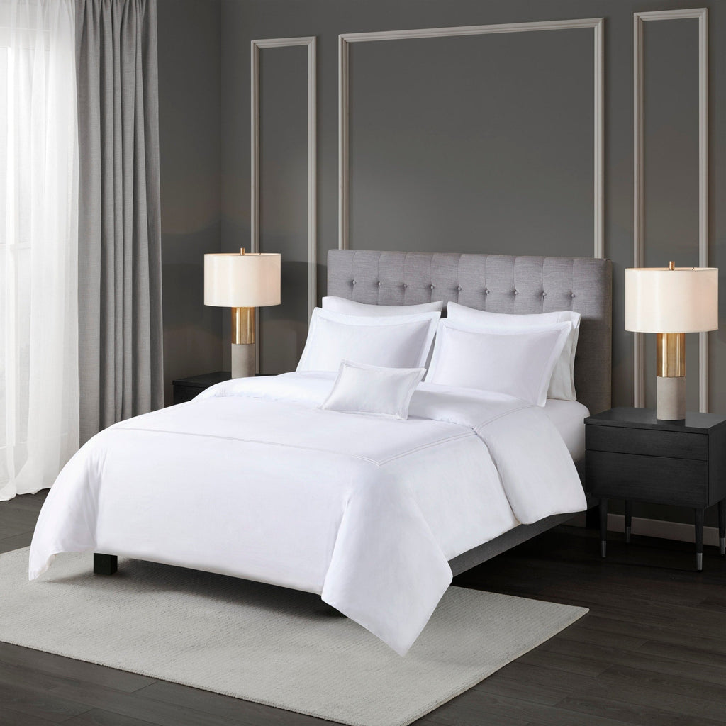 Parure de lit Madison Park Signature 500 fils au pouce carré, 100 % satin de coton brodé, collection de luxe