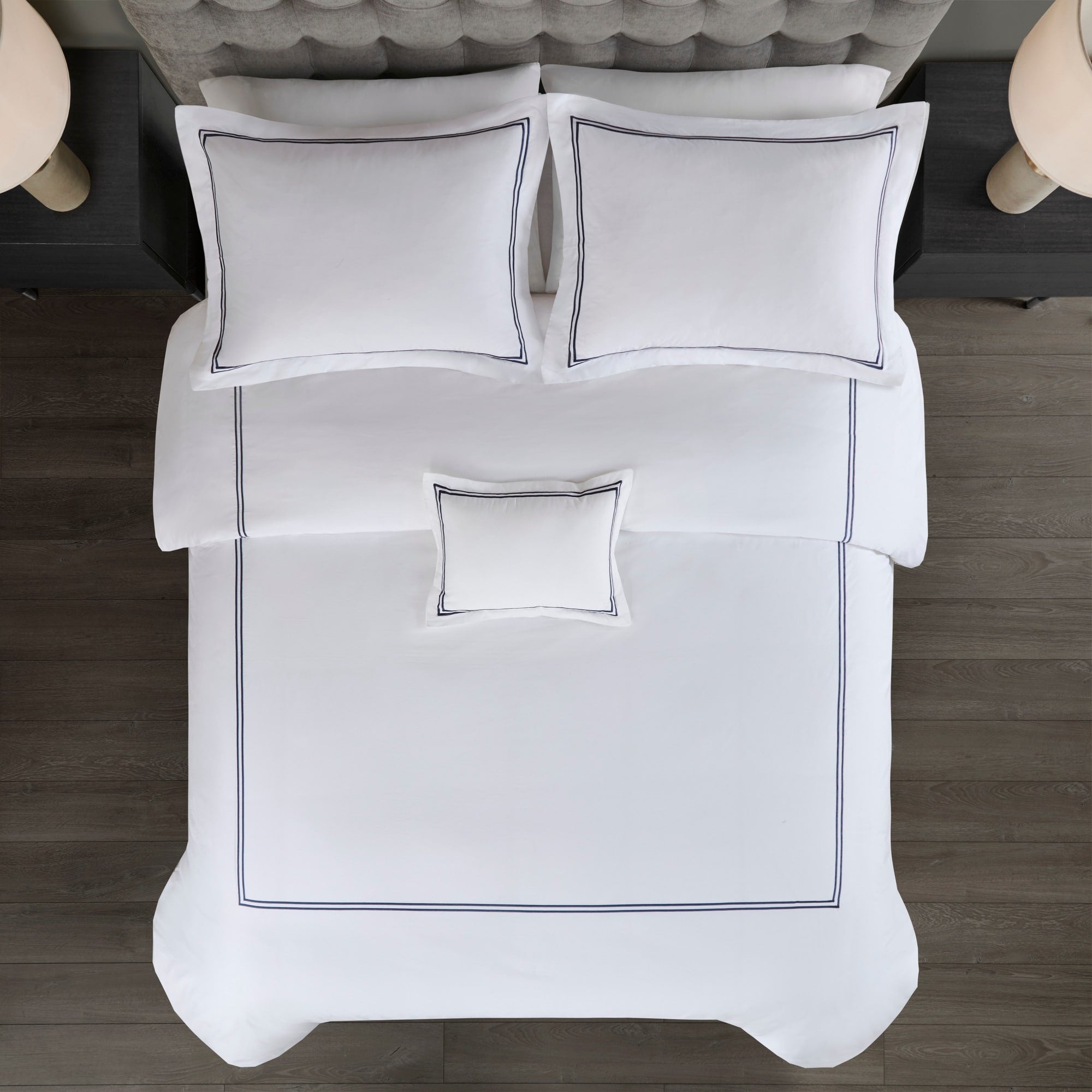 Parure de lit Madison Park Signature 500 fils au pouce carré, 100 % satin de coton brodé, collection de luxe