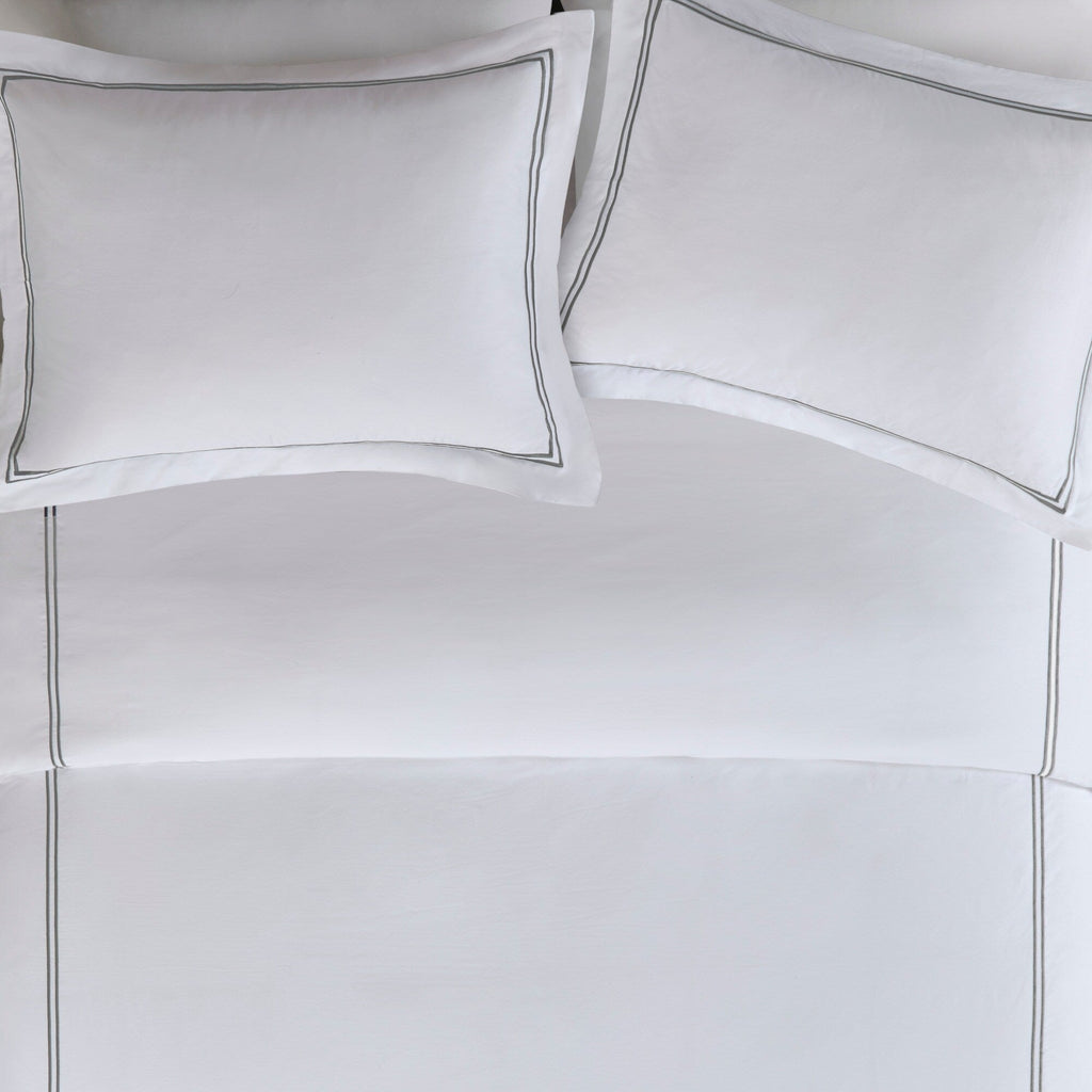 Parure de lit Madison Park Signature 500 fils au pouce carré, 100 % satin de coton brodé, collection de luxe