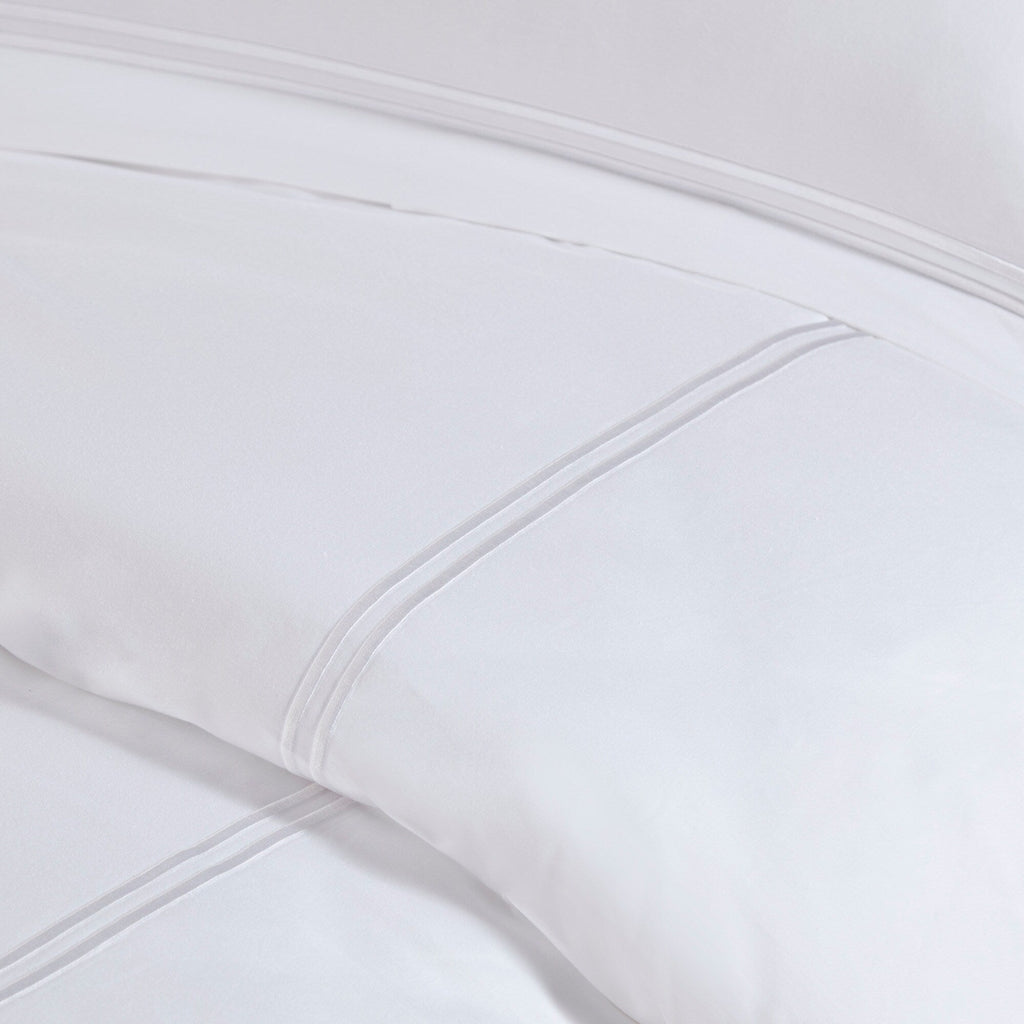 Parure de lit Madison Park Signature 500 fils au pouce carré, 100 % satin de coton brodé, collection de luxe