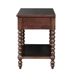 Table de chevet Madison Park Signature Beckett en bois tourné avec tiroir et étagère
