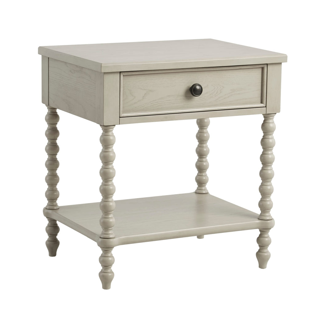 Table de chevet Madison Park Signature Beckett en bois tourné avec tiroir et étagère
