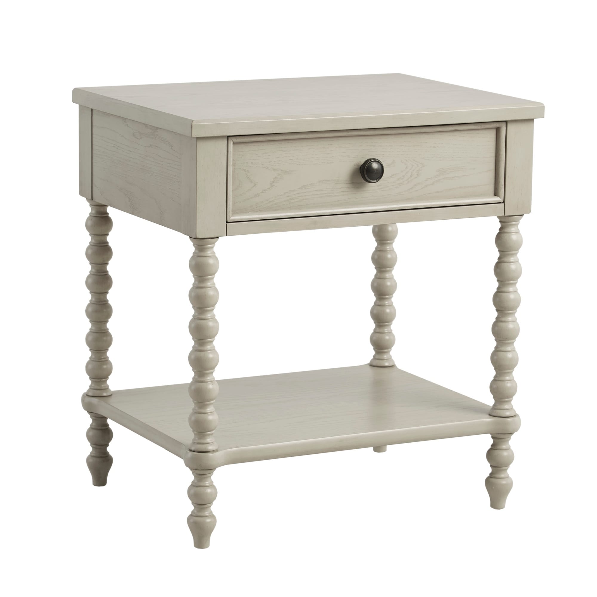 Table de chevet Madison Park Signature Beckett en bois tourné avec tiroir et étagère