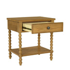 Table de chevet Madison Park Signature Beckett en bois tourné avec tiroir et étagère
