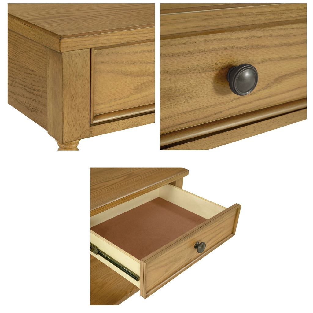 Table de chevet Madison Park Signature Beckett en bois tourné avec tiroir et étagère