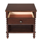 Table de chevet Madison Park Signature Beckett en bois tourné avec tiroir et étagère