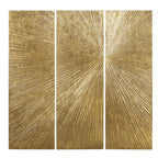 Ensemble de 3 triptyques muraux en résine dimensionnelle peints à la main Madison Park Signature Sunburst
