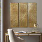 Ensemble de 3 triptyques muraux en résine dimensionnelle peints à la main Madison Park Signature Sunburst