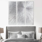 Ensemble de 3 triptyques muraux en résine dimensionnelle peints à la main Madison Park Signature Sunburst
