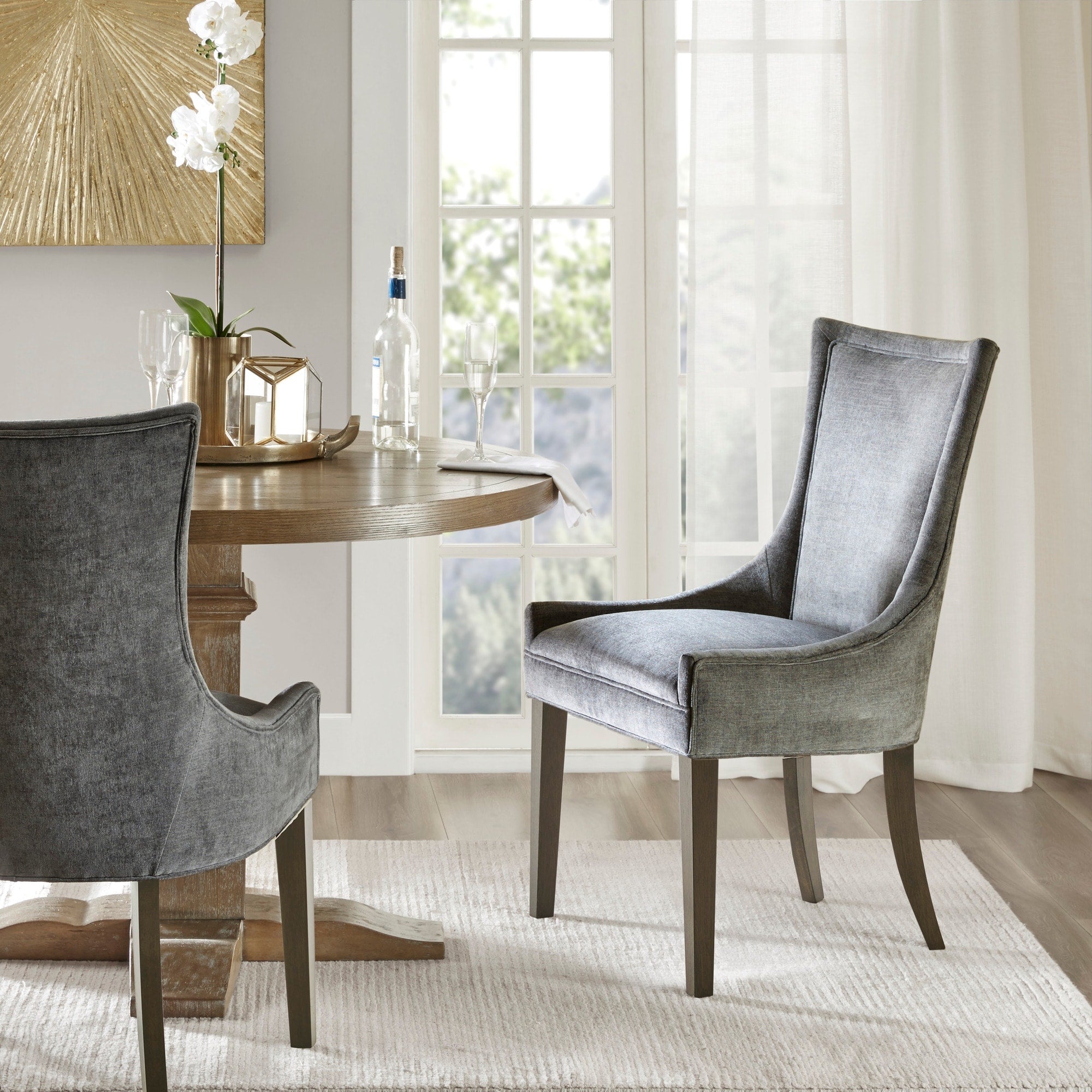 Chaises de salle à manger rembourrées Madison Park Signature Ultra avec pieds en bois (lot de 2) - N/A