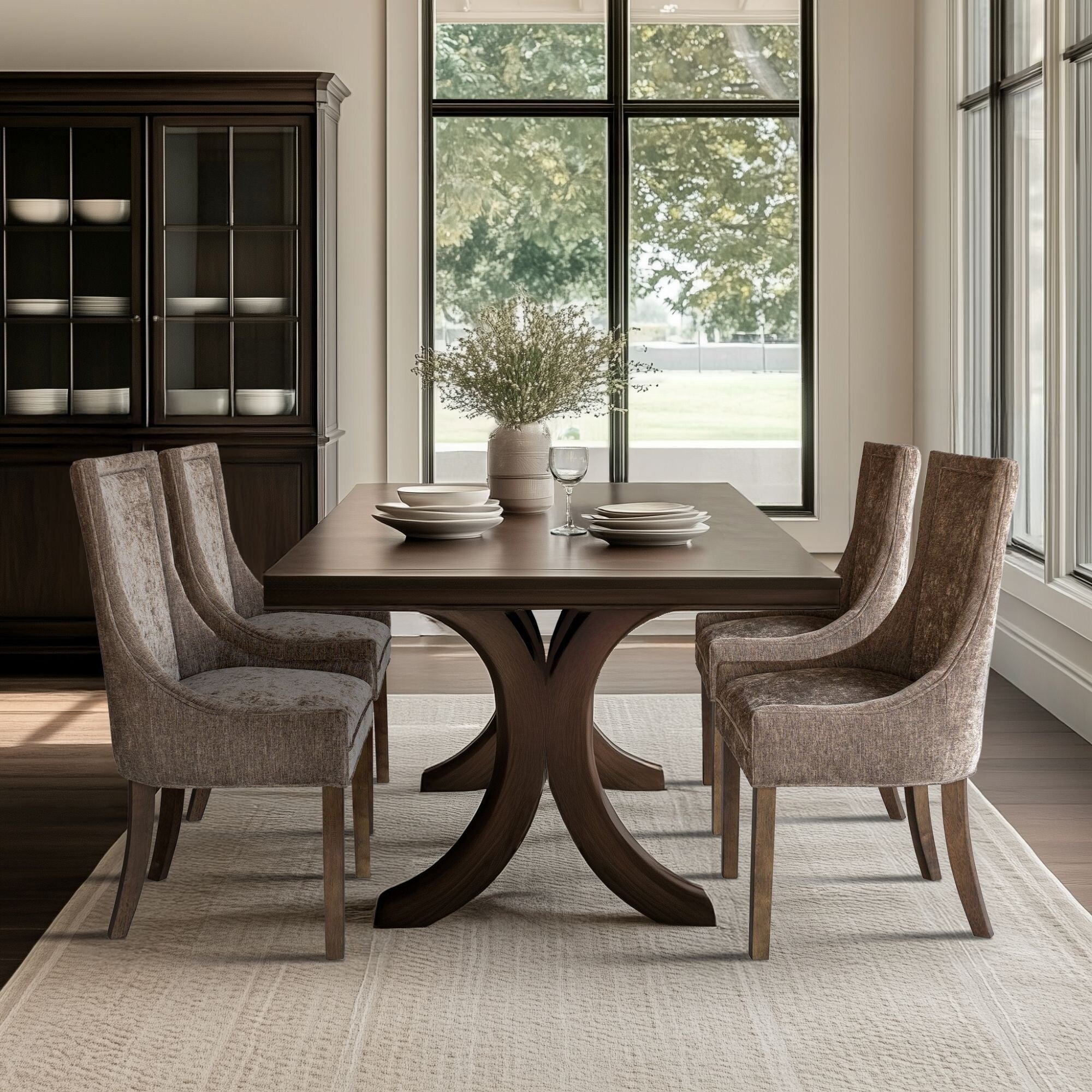 Chaises de salle à manger rembourrées Madison Park Signature Ultra avec pieds en bois (lot de 2) - N/A