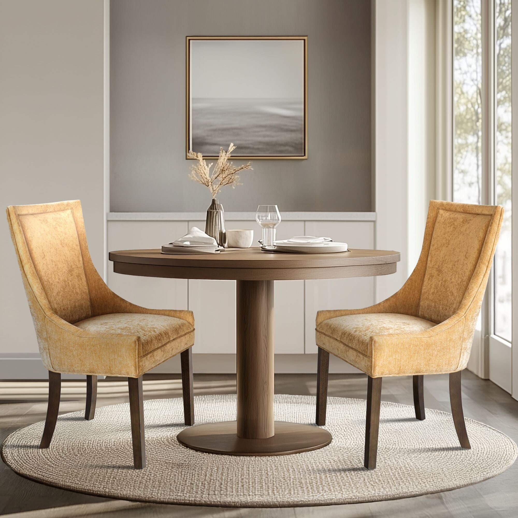 Chaises de salle à manger rembourrées Madison Park Signature Ultra avec pieds en bois (lot de 2) - N/A
