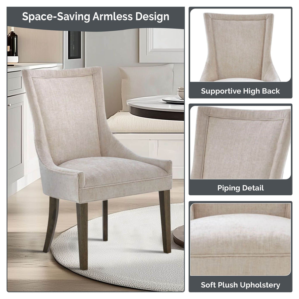 Chaises de salle à manger rembourrées Madison Park Signature Ultra avec pieds en bois (lot de 2) - N/A