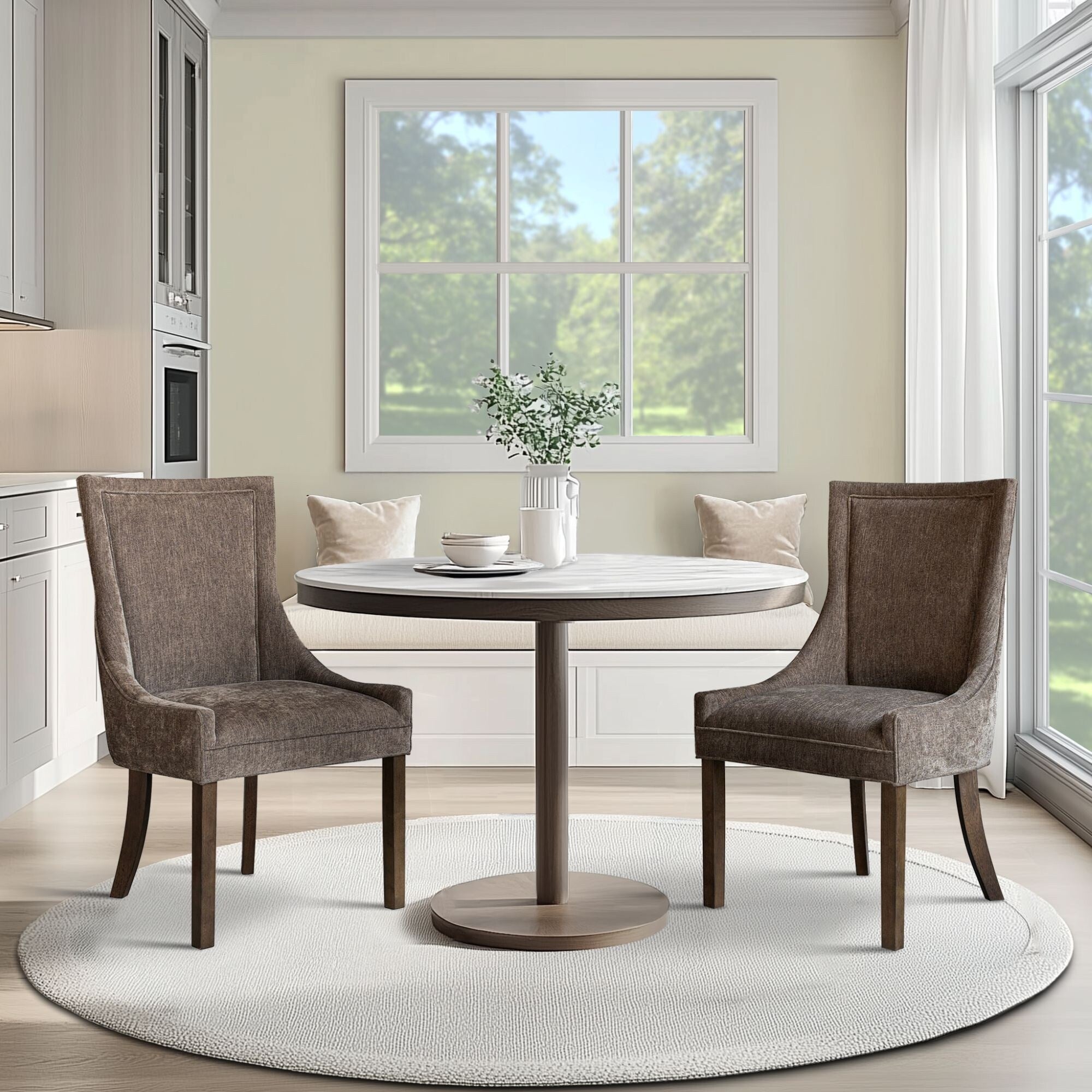 Chaises de salle à manger rembourrées Madison Park Signature Ultra avec pieds en bois (lot de 2) - N/A