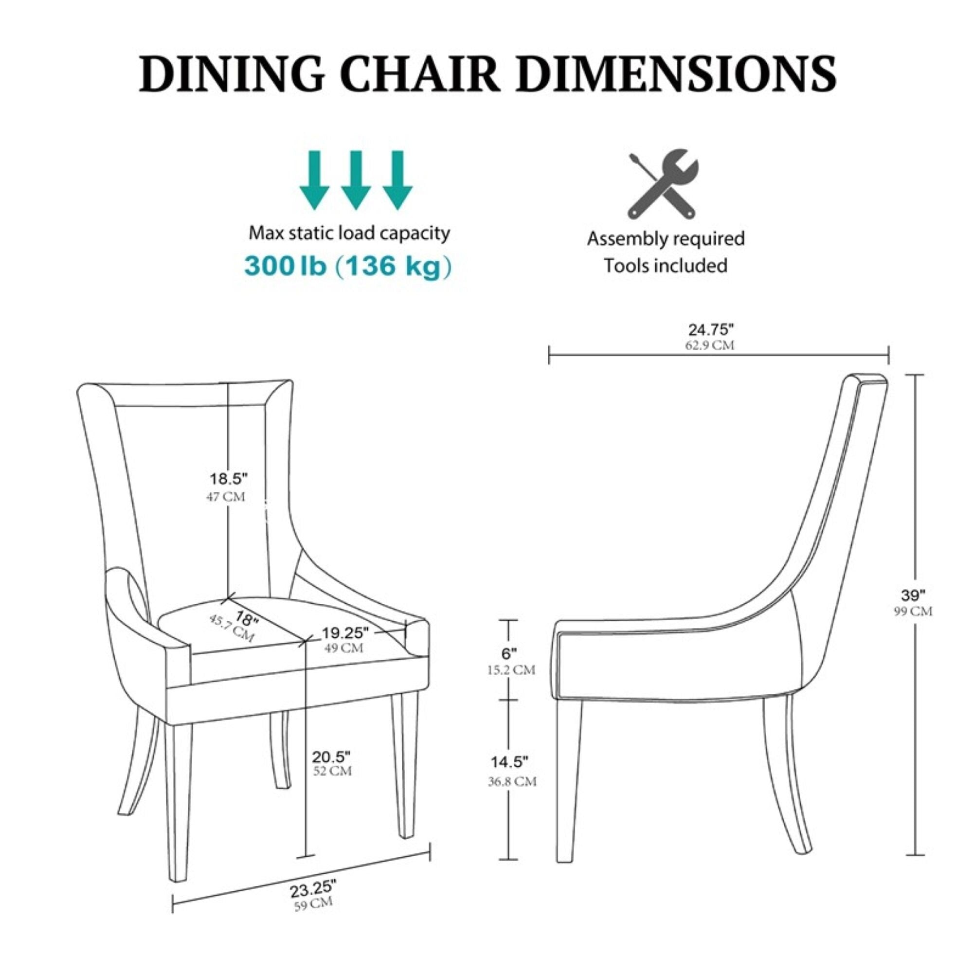 Chaises de salle à manger rembourrées Madison Park Signature Ultra avec pieds en bois (lot de 2) - N/A