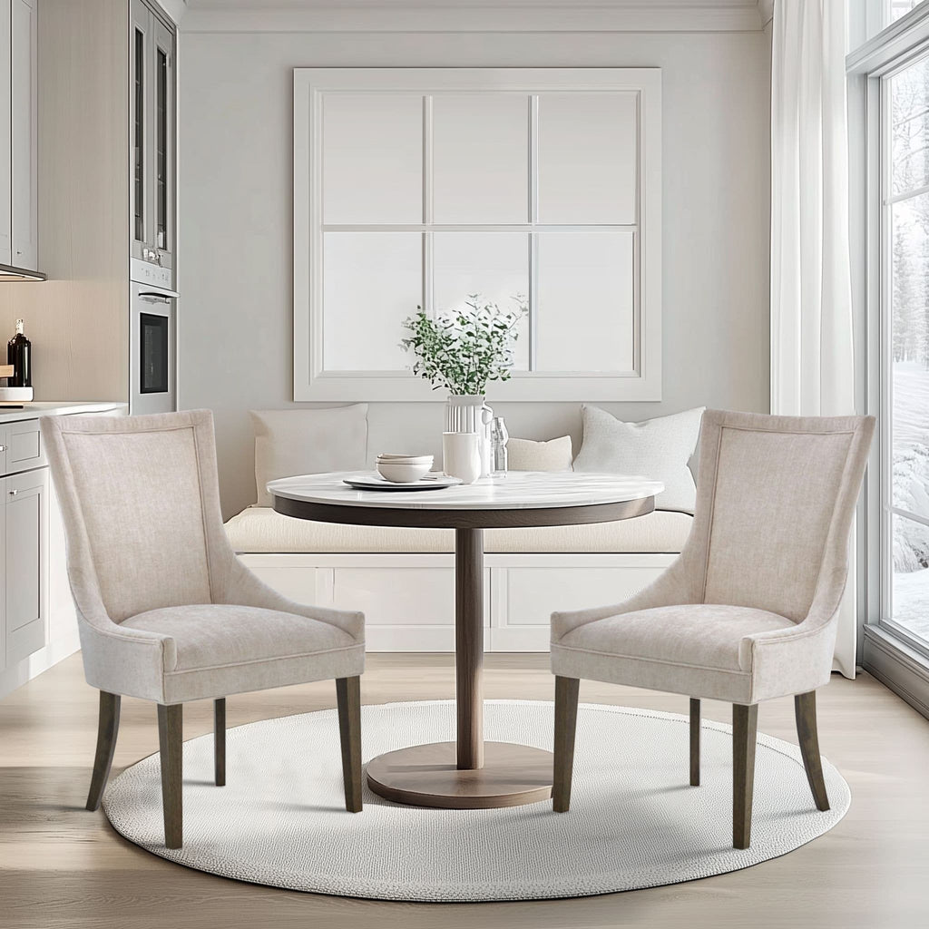 Chaises de salle à manger rembourrées Madison Park Signature Ultra avec pieds en bois (lot de 2) - N/A