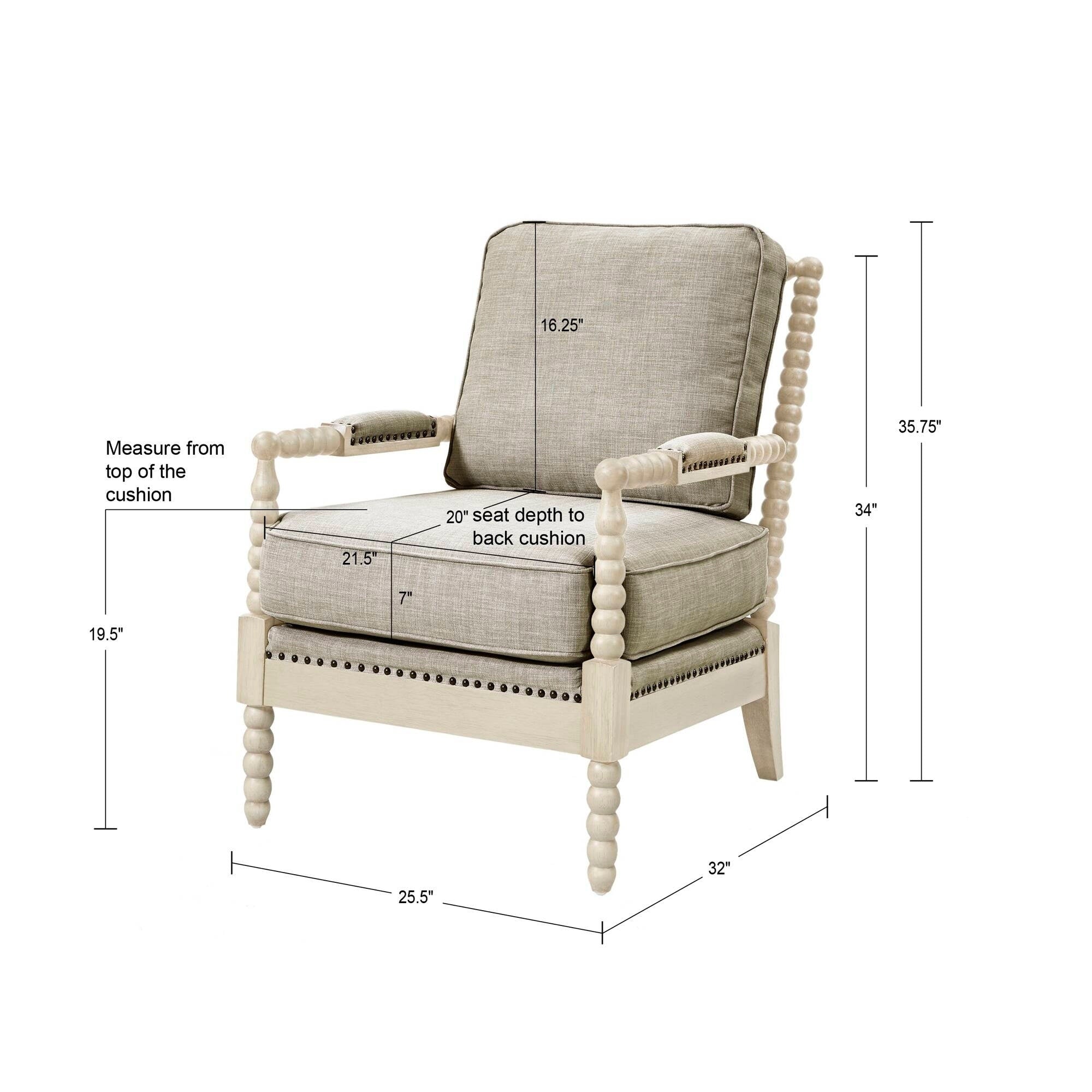 Fauteuil à cadre en bois tourné Madison Park Donohue